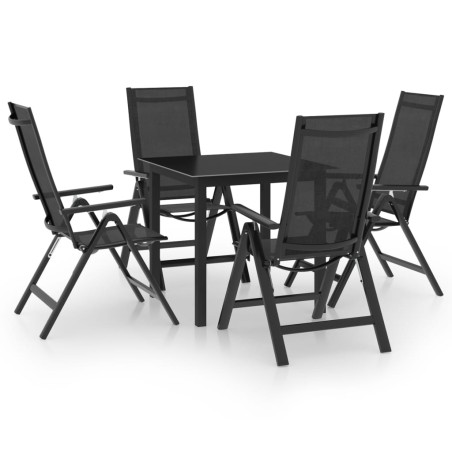 vidaXL Juego de comedor de jardín 5 piezas aluminio gris antracita