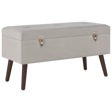 vidaXL Banco con compartimento de almacenaje terciopelo gris 80 cm