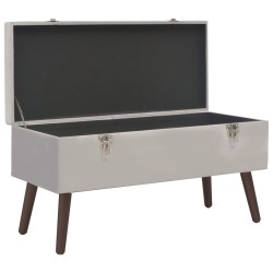 vidaXL Banco con compartimento de almacenaje terciopelo gris 80 cm