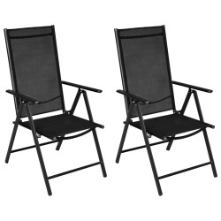 vidaXL Muebles de bistró para jardín 3 pzas aluminio y textilene negro