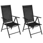 vidaXL Muebles de bistró para jardín 3 pzas aluminio y textilene negro