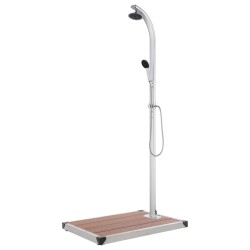 vidaXL Ducha de jardín con base marrón 220 cm aluminio 