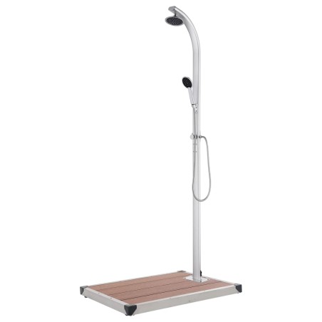 vidaXL Ducha de jardín con base marrón 220 cm aluminio 