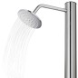 vidaXL Ducha de jardín con base marrón 220 cm acero inoxidable vidaXL Ducha de jardín con base marrón 220 cm acero inoxidable