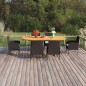vidaXL Juego de comedor para jardín 7 piezas ratán sintético negro vidaXL Juego de comedor para jardín 7 piezas ratán sintético negro