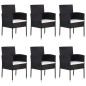 vidaXL Juego de comedor para jardín 7 piezas ratán sintético negro vidaXL Juego de comedor para jardín 7 piezas ratán sintético negro