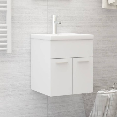 vidaXL Mueble con lavabo blanco madera de ingeniería