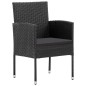 vidaXL Juego de comedor para jardín 7 piezas ratán sintético negro