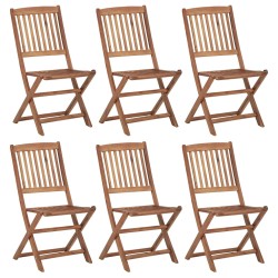 vidaXL Sillas de jardín plegables 6 uds madera maciza de acacia 