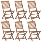 vidaXL Sillas de jardín plegables 6 uds madera maciza de acacia 