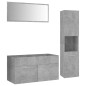 vidaXL Juego de muebles de baño madera de ingeniería gris hormigón vidaXL Juego de muebles de baño madera de ingeniería gris hormigón