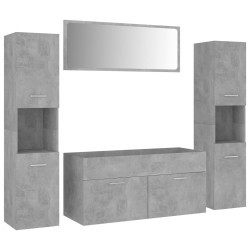 vidaXL Juego de muebles de baño madera de ingeniería gris hormigón