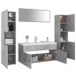 vidaXL Juego de muebles de baño madera de ingeniería gris hormigón vidaXL Juego de muebles de baño madera de ingeniería gris hormigón