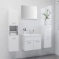 vidaXL Juego de muebles de baño madera de ingeniería blanco brillo vidaXL Juego de muebles de baño madera de ingeniería blanco brillo