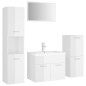 vidaXL Juego de muebles de baño madera de ingeniería blanco brillo vidaXL Juego de muebles de baño madera de ingeniería blanco brillo