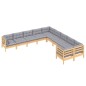 vidaXL Juego de muebles de jardín 10 pzas y cojines madera de pino vidaXL Juego de muebles de jardín 10 pzas y cojines madera de pino