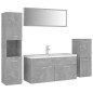vidaXL Juego de muebles de baño madera de ingeniería gris hormigón vidaXL Juego de muebles de baño madera de ingeniería gris hormigón