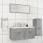 vidaXL Juego de muebles de baño madera de ingeniería gris hormigón vidaXL Juego de muebles de baño madera de ingeniería gris hormigón