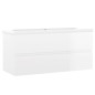 vidaXL Mueble con lavabo madera de ingeniería blanco brillante vidaXL Mueble con lavabo madera de ingeniería blanco brillante