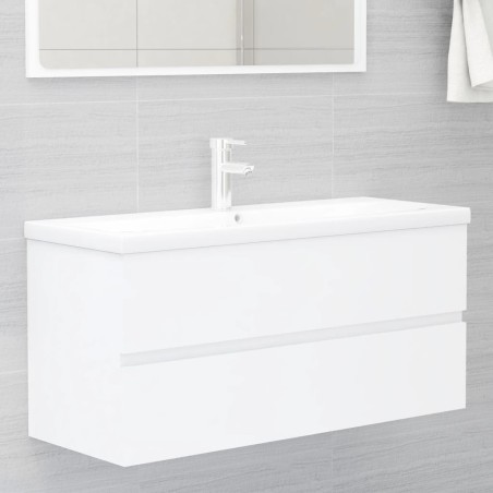 vidaXL Mueble con lavabo madera de ingeniería blanco