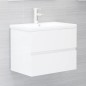 vidaXL Mueble con lavabo madera de ingeniería blanco brillo vidaXL Mueble con lavabo madera de ingeniería blanco brillo