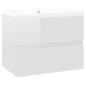 vidaXL Mueble con lavabo madera de ingeniería blanco brillo vidaXL Mueble con lavabo madera de ingeniería blanco brillo