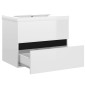 vidaXL Mueble con lavabo madera de ingeniería blanco brillo vidaXL Mueble con lavabo madera de ingeniería blanco brillo