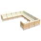 vidaXL Muebles de jardín 11 piezas y cojines madera de pino crema vidaXL Muebles de jardín 11 piezas y cojines madera de pino crema