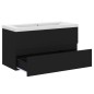 vidaXL Mueble con lavabo madera de ingeniería negro vidaXL Mueble con lavabo madera de ingeniería negro