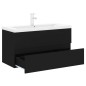 vidaXL Mueble con lavabo madera de ingeniería negro vidaXL Mueble con lavabo madera de ingeniería negro