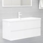 vidaXL Mueble con lavabo madera de ingeniería blanco brillante vidaXL Mueble con lavabo madera de ingeniería blanco brillante