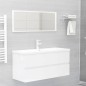 vidaXL Mueble con lavabo madera de ingeniería blanco brillante vidaXL Mueble con lavabo madera de ingeniería blanco brillante