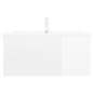 vidaXL Mueble con lavabo madera de ingeniería blanco brillante vidaXL Mueble con lavabo madera de ingeniería blanco brillante