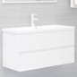 vidaXL Mueble con lavabo madera de ingeniería blanco brillo vidaXL Mueble con lavabo madera de ingeniería blanco brillo