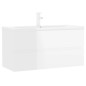 vidaXL Mueble con lavabo madera de ingeniería blanco brillo vidaXL Mueble con lavabo madera de ingeniería blanco brillo