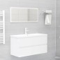 vidaXL Mueble con lavabo madera de ingeniería blanco brillo vidaXL Mueble con lavabo madera de ingeniería blanco brillo