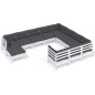vidaXL Muebles de jardín 11 pzas y cojines blanco madera de pino vidaXL Muebles de jardín 11 pzas y cojines blanco madera de pino