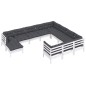 vidaXL Muebles de jardín 11 pzas y cojines blanco madera de pino vidaXL Muebles de jardín 11 pzas y cojines blanco madera de pino