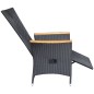 vidaXL Juego de comedor para jardín 3 piezas negro vidaXL Juego de comedor para jardín 3 piezas negro