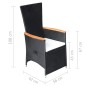 vidaXL Juego de comedor para jardín 3 piezas negro vidaXL Juego de comedor para jardín 3 piezas negro