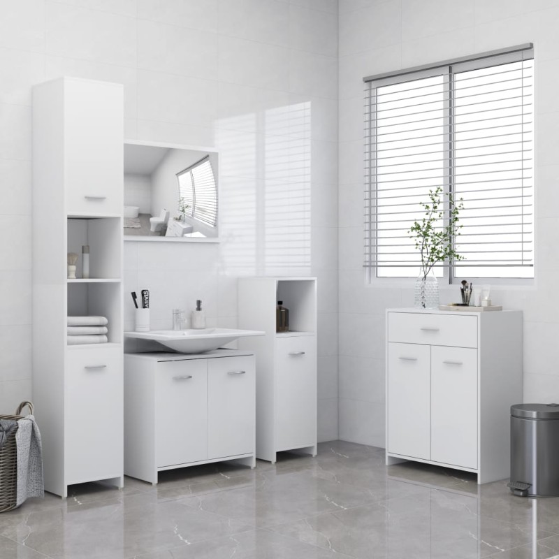vidaXL Juego de muebles de baño 4 piezas blanco vidaXL Juego de muebles de baño 4 piezas blanco