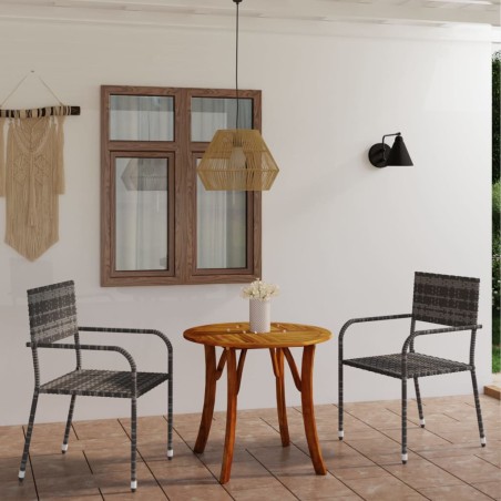 vidaXL Juego de comedor de jardín de 3 piezas gris