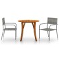 vidaXL Juego de comedor de jardín de 3 piezas gris vidaXL Juego de comedor de jardín de 3 piezas gris