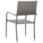 vidaXL Juego de comedor de jardín de 3 piezas gris vidaXL Juego de comedor de jardín de 3 piezas gris