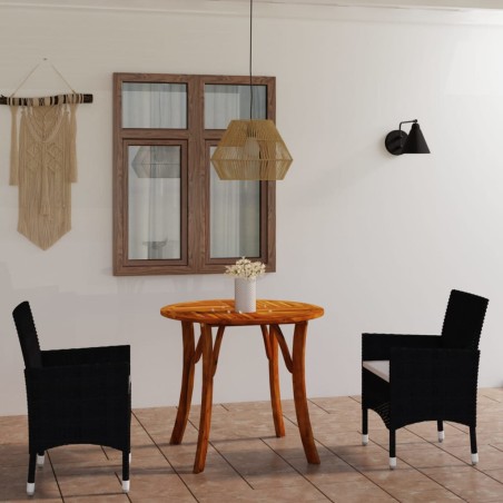 vidaXL Juego de comedor de jardín 3 piezas negro