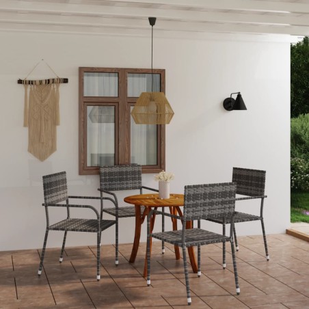 vidaXL Juego de comedor para jardín de 5 piezas gris