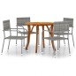 vidaXL Juego de comedor para jardín de 5 piezas gris vidaXL Juego de comedor para jardín de 5 piezas gris