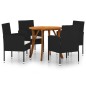 vidaXL Juego de comedor para jardín de 5 piezas negro vidaXL Juego de comedor para jardín de 5 piezas negro