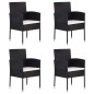 vidaXL Juego de comedor para jardín de 5 piezas negro vidaXL Juego de comedor para jardín de 5 piezas negro