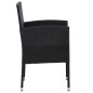 vidaXL Juego de comedor para jardín de 5 piezas negro vidaXL Juego de comedor para jardín de 5 piezas negro